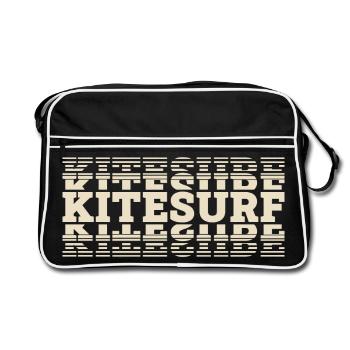 Kitesurfen Kitesurf Kitesurfer Kiteboard - Retro Bag - black/white - Front