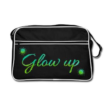 Glow up - Retro Bag - black/white - Front