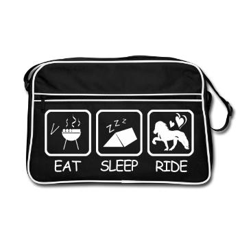 Iceland Competition Shirts Grilling Meat Tent Ride - Retro Bag - black/white - Front