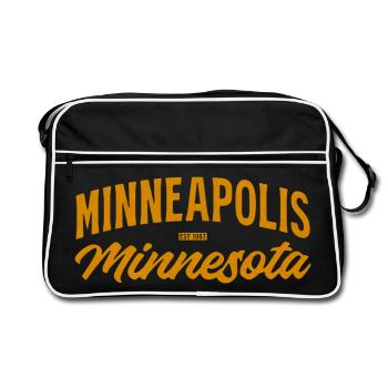 Minneapolis Script Vintage Orange - Retro Tasche - Schwarz/Weiß - Vorne