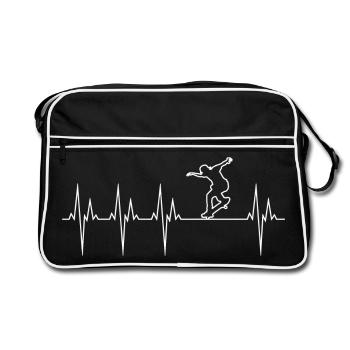 Skateboard électrocardiogramme ECG Skate Board - Sac Retro - noir/blanc - Devant