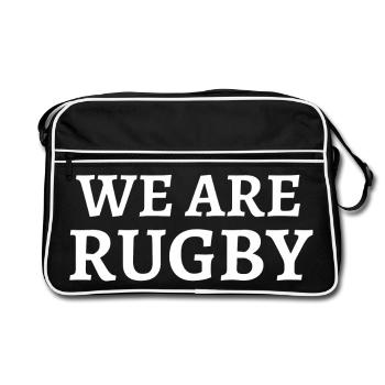 We are rugby, rugby, rugby sport - Retro Bag - black/white - Front
