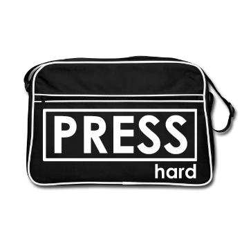 PRESS hard - Retro Tasche - Schwarz/Weiß - Vorne