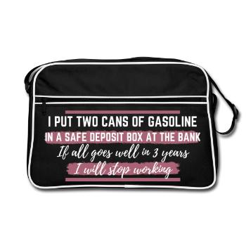 Gasbox-Satire - Retro Tasche - Schwarz/Weiß - Vorne