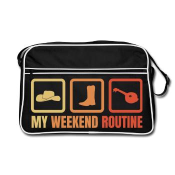 Ma routine du week-end - Sac Retro - noir/blanc - Devant