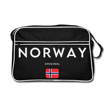 Drapeau norvégien, fierté norvégienne - Sac Retro - noir/blanc - Devant