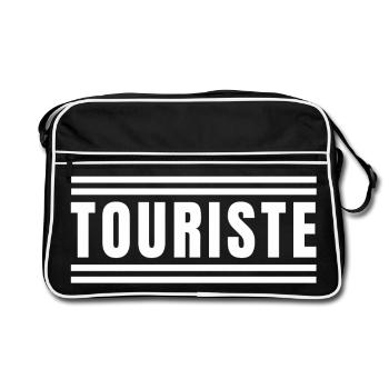 tourist, tourism, sightseeing - Retro Bag - black/white - Front
