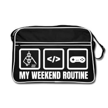 Ma routine du week-end - Sac Retro - noir/blanc - Devant