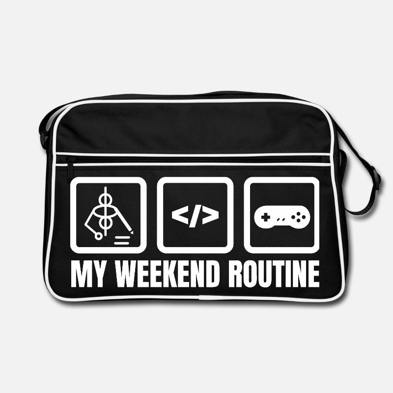 Meine Wochenendroutine Retro Tasche