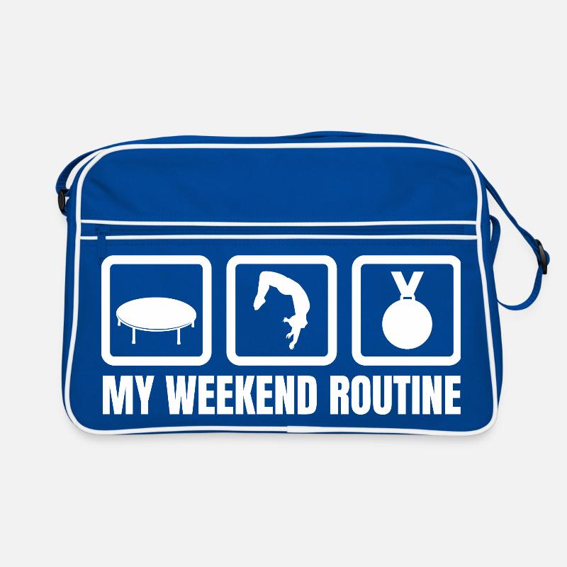 Trampolin Wochenendroutine Retro Tasche