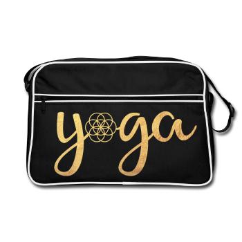 Yoga Yogi Écriture Fleur de Vie Energie om - Sac Retro - noir/blanc - Devant