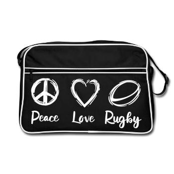 Peace Love Rugby - Sac Retro - noir/blanc - Devant