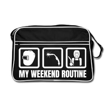 Fin de semaine des soudeurs - Sac Retro - noir/blanc - Devant
