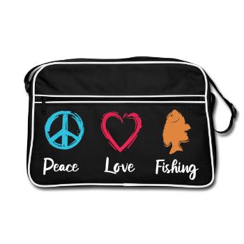 Peace Love Pêche - Sac Retro - noir/blanc - Devant