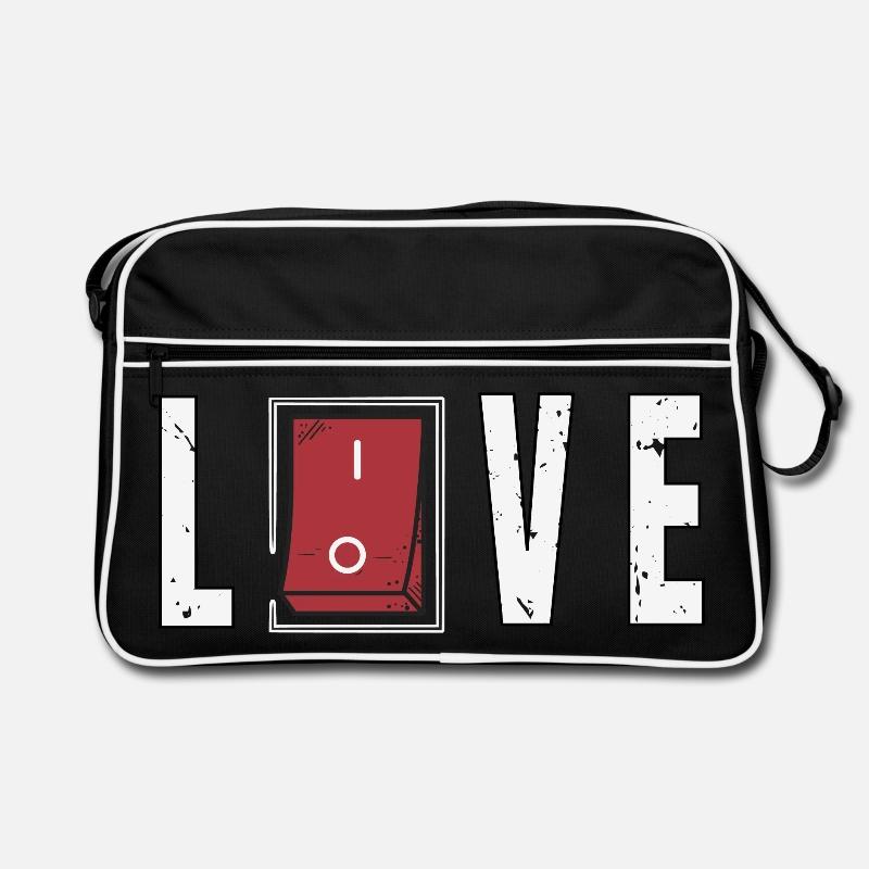 Liebe erwidert - Retro Tasche - Schwarz/Weiß