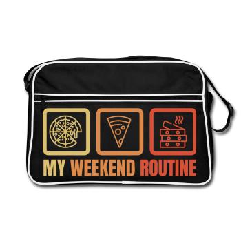 Pizza Lovers - Retro Bag - black/white - Front
