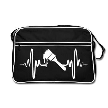 Pinceau de peintre - Sac Retro - noir/blanc - Devant