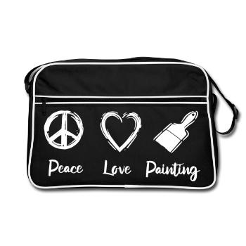 Peace Love Painting - Retro Bag - black/white - Front