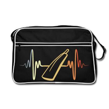 Cricket bat heart palpitations ECG - Retro Bag - black/white - Front