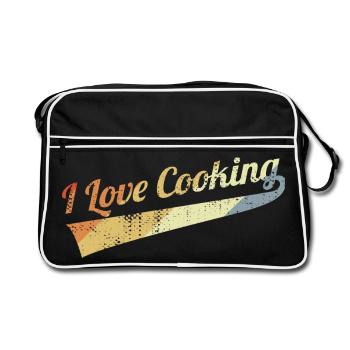 Amoureux de la cuisine - Sac Retro - noir/blanc - Devant