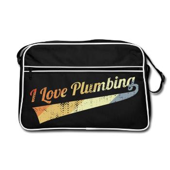 I love plumbing - Retro Bag - black/white - Front