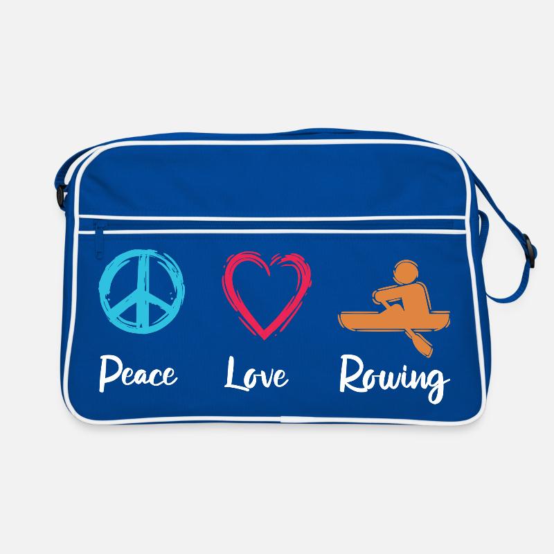Frieden Liebe Rudern Retro Tasche