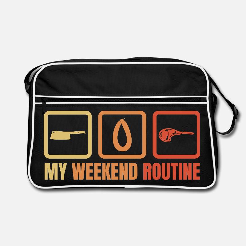 Meine Wochenendroutine Retro Tasche