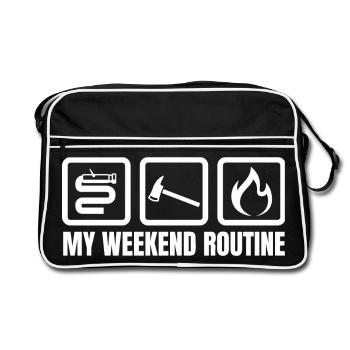 Weekend Routine Fire Brigade - Retro Bag - black/white - Front
