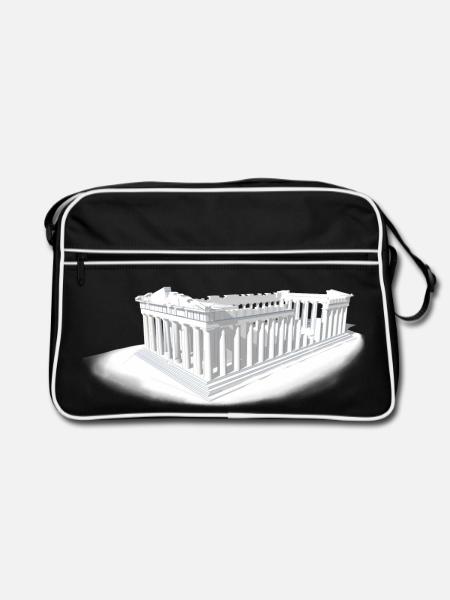 PARTHENON ATHENS - Retro Bag - black/white - Front
