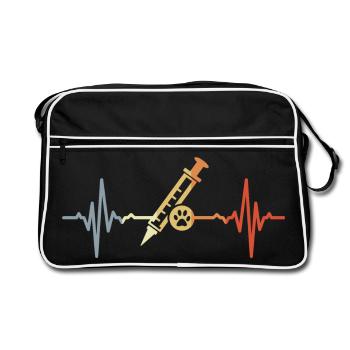 Veterinary Syringe ECG - Retro Bag - black/white - Front