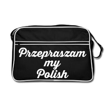 Poland Language Polnisch - Retro Tasche - Schwarz/Weiß - Vorne