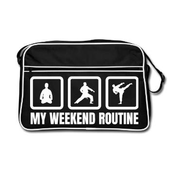 Karate Wochenende - Retro Tasche - Schwarz/Weiß - Vorne
