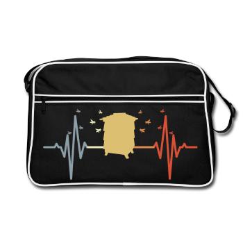 Palpitations de coeur de ruche vintage - Sac Retro - noir/blanc - Devant