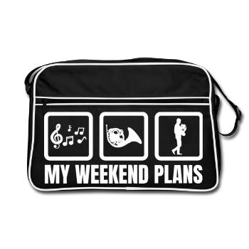 My plans for the weekend - Retro Bag - black/white - Front