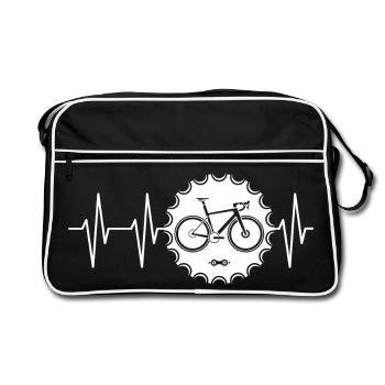 pulse bike logo with sprocket Biketeam Team Tour - Retro Bag - black/white - Front