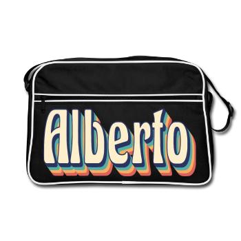 Alberto Retro Vintage T-Shirt Gift T-Shirt - Retro Bag - black/white - Front