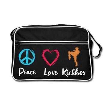 Paix Amour Kickboxing - Sac Retro - noir/blanc - Devant