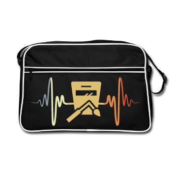 Soudeur Palpitations Coeur Vintage - Sac Retro - noir/blanc - Devant