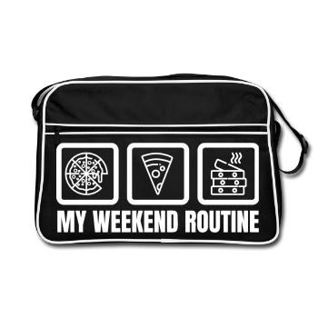 Ma routine du week-end - Sac Retro - noir/blanc - Devant