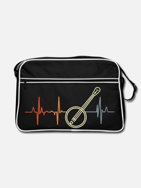 Banjo Heart Line - Retro Bag - black/white
