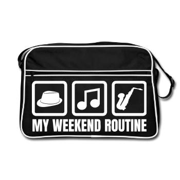 My Weekend Routine - Retro Bag - black/white - Front