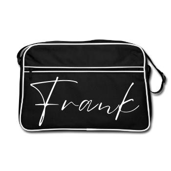 Frank Name T-Shirt Gift for Men - Retro Bag - black/white - Front