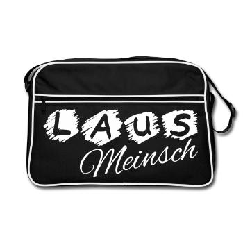 Lausmeinsch - Lausmädl - cheeky girl, dialect - Retro Bag - black/white - Front