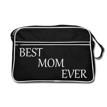 Meilleure maman dans le monde Cadeau de maman pour la fête des mères - Sac Retro - noir/blanc - Devant