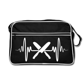 Chef's Knife Heartbeat - Retro Bag - black/white - Front
