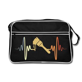 Pinceau de peintre vintage - Sac Retro - noir/blanc - Devant