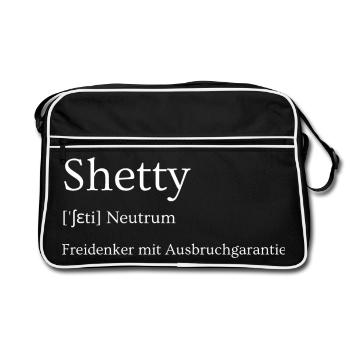 Shetland Poney Shetty Libre-penseur Artiste de l’évasion - Sac Retro - noir/blanc - Devant