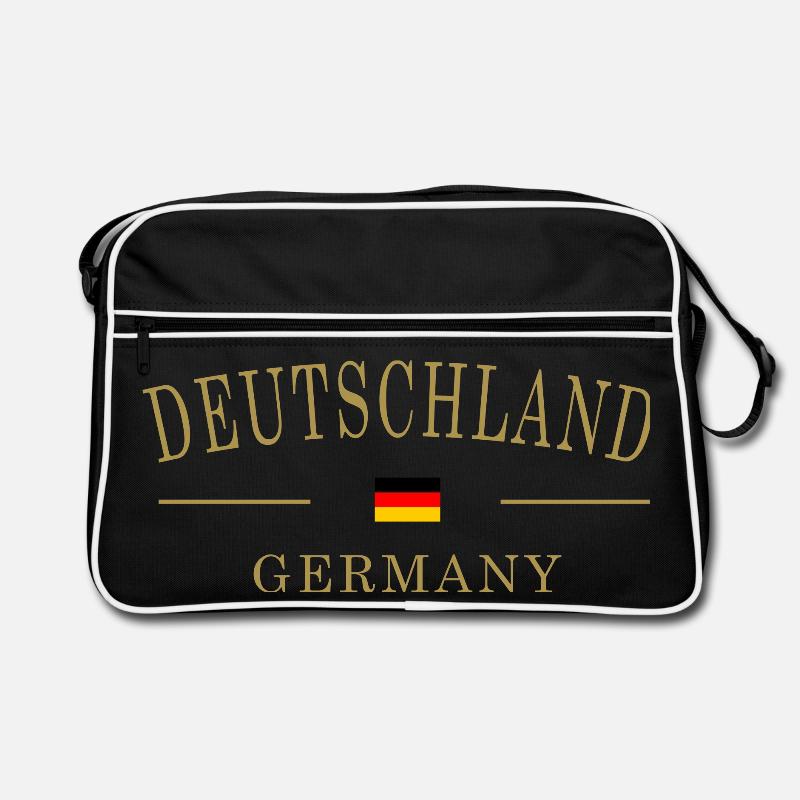 DEUTSCHLAND GERMANY FLAG COLOR - Sac Retro - noir/blanc