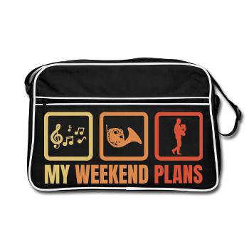 French horn player weekend routine - Retro Bag - black/white - Front