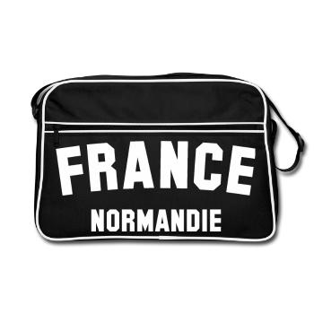NORMANDIE France - Retro Tasche - Schwarz/Weiß - Vorne